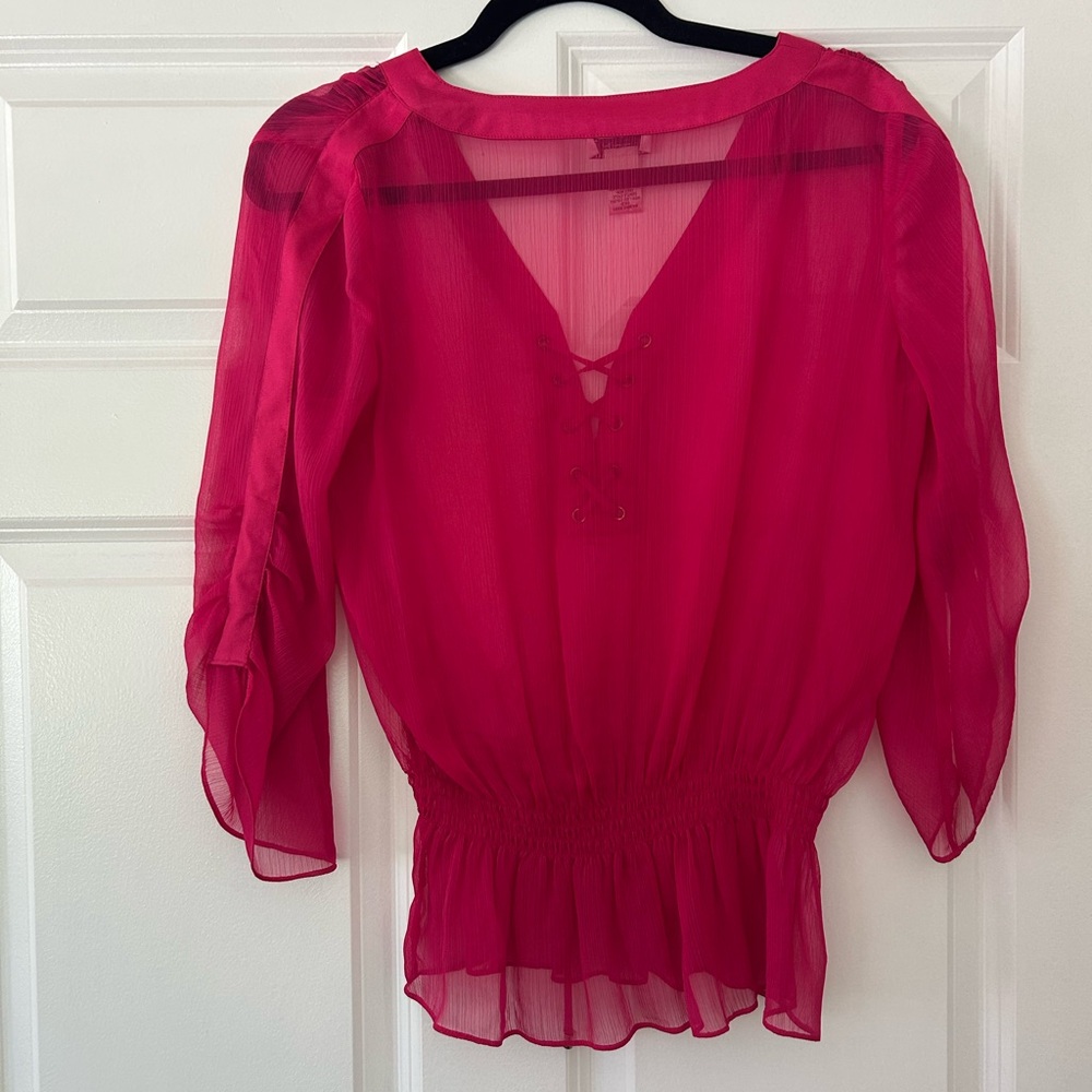 Vintage Y2K Caché Blouse XS (Fits Small) – Sheer Top - Picture 6 of 7